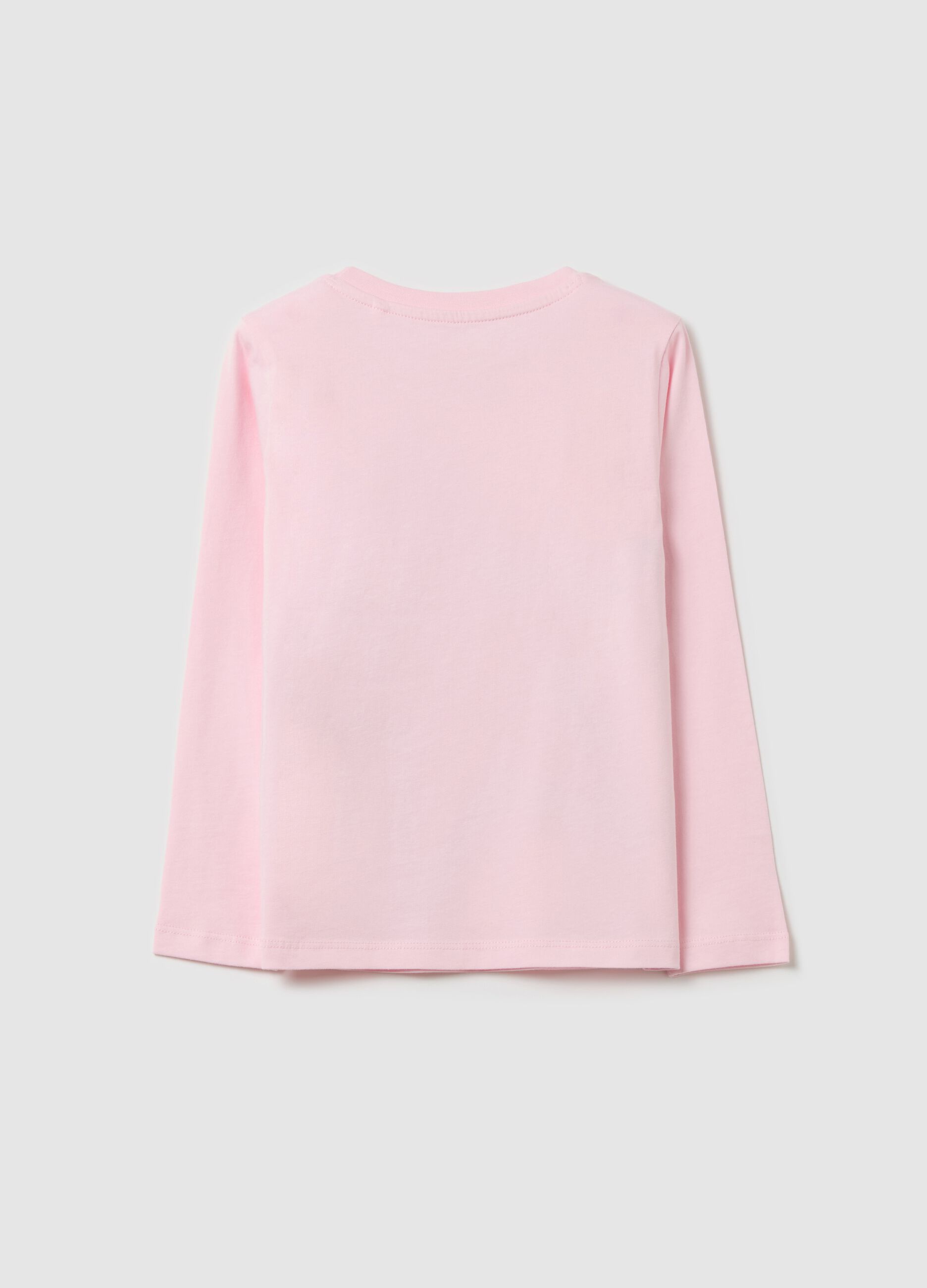 Long-sleeved T-shirt with glitter print