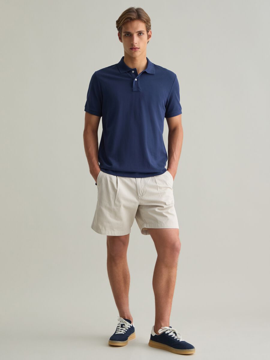 Polo da uomo in puro cotone Supima blu regular fit_1