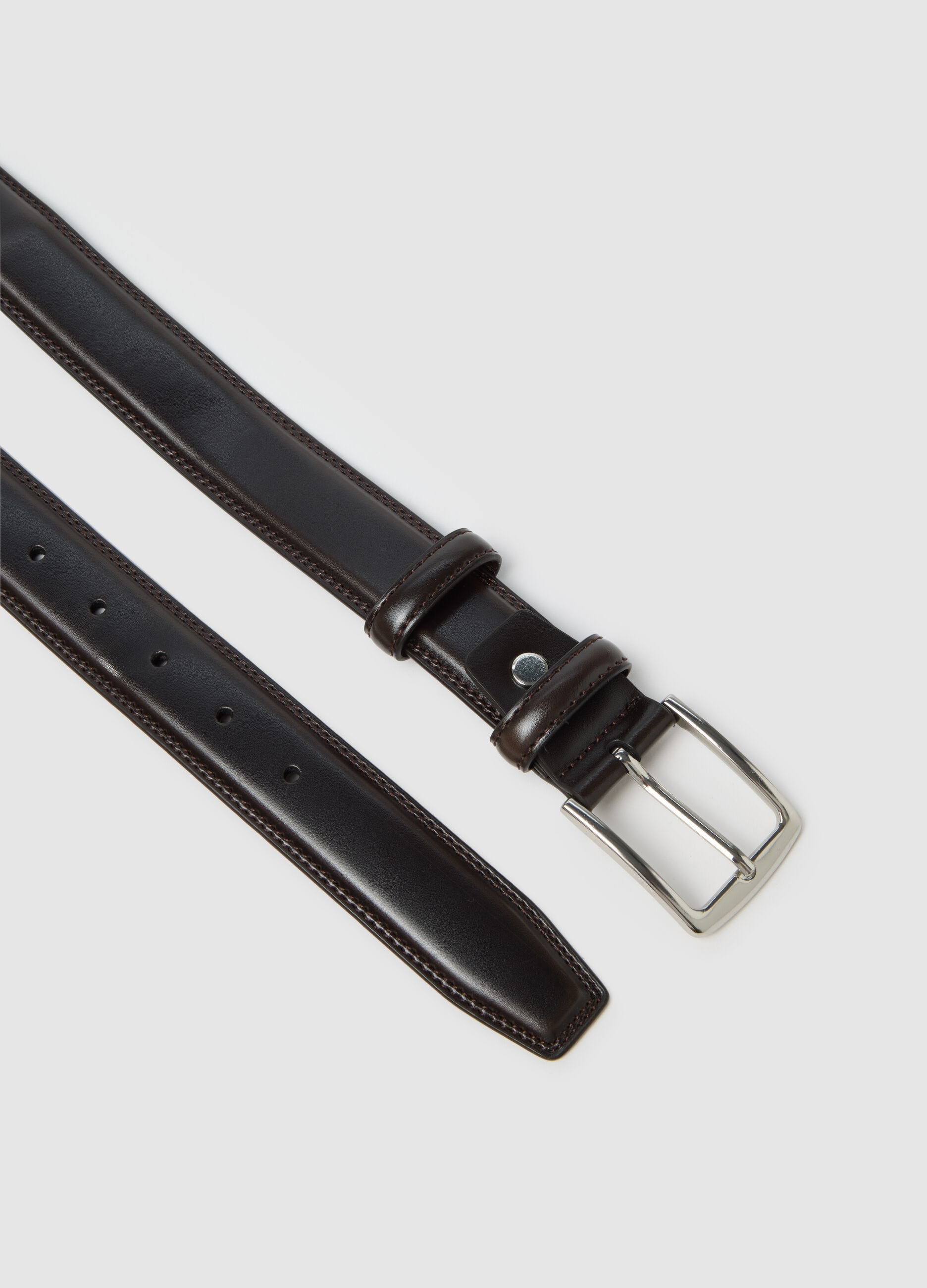 Brown genuine leather belt