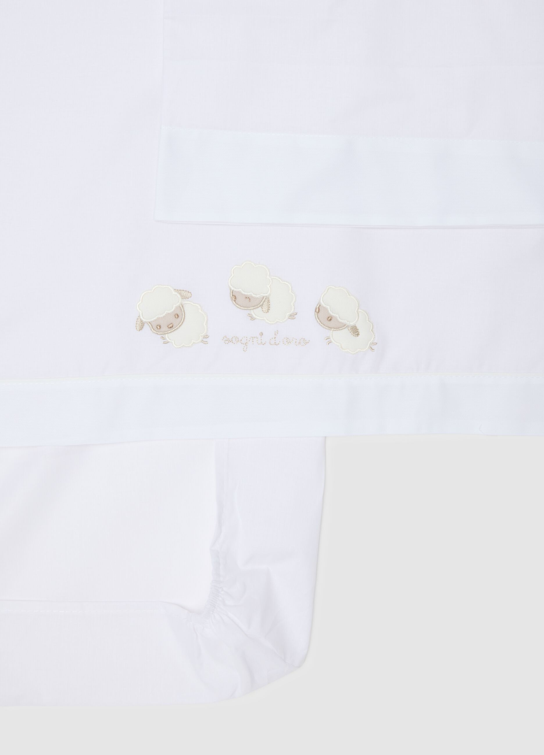 Lenzuolino bianco per culla in cotone puro