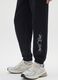 Girls' black pure cotton jogger trousers regular fit_2