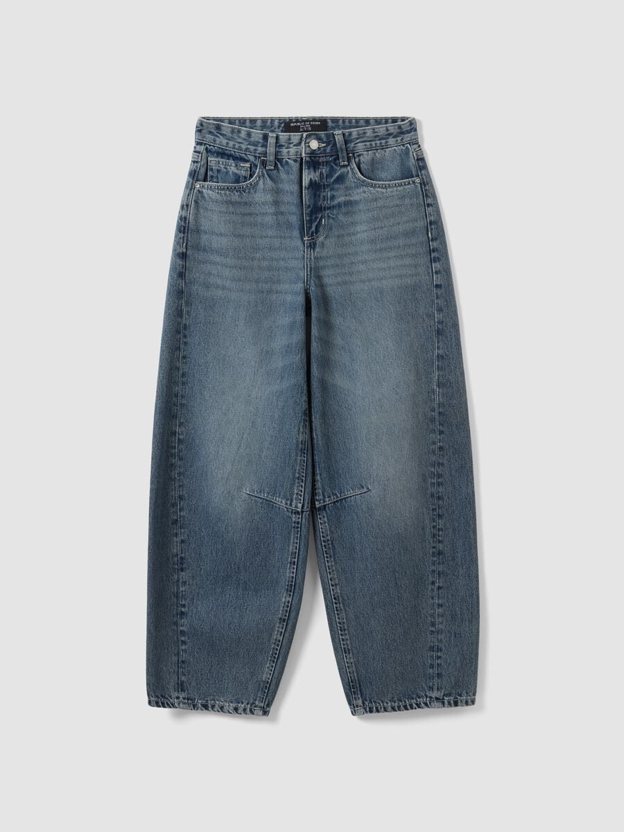 Jeans denim in puro cotone balloon fit_4