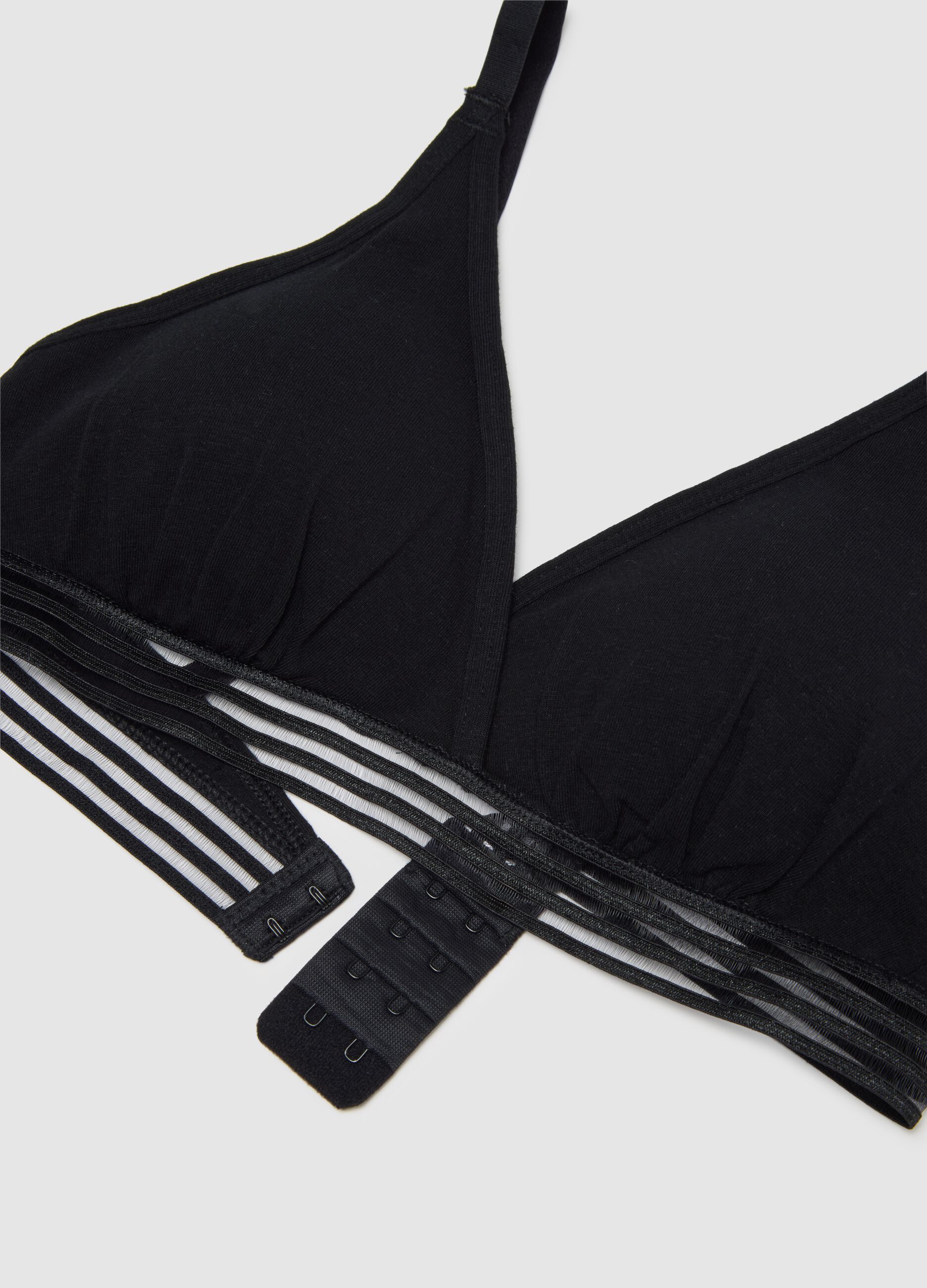 Women's Black Stretch Cotton Bra