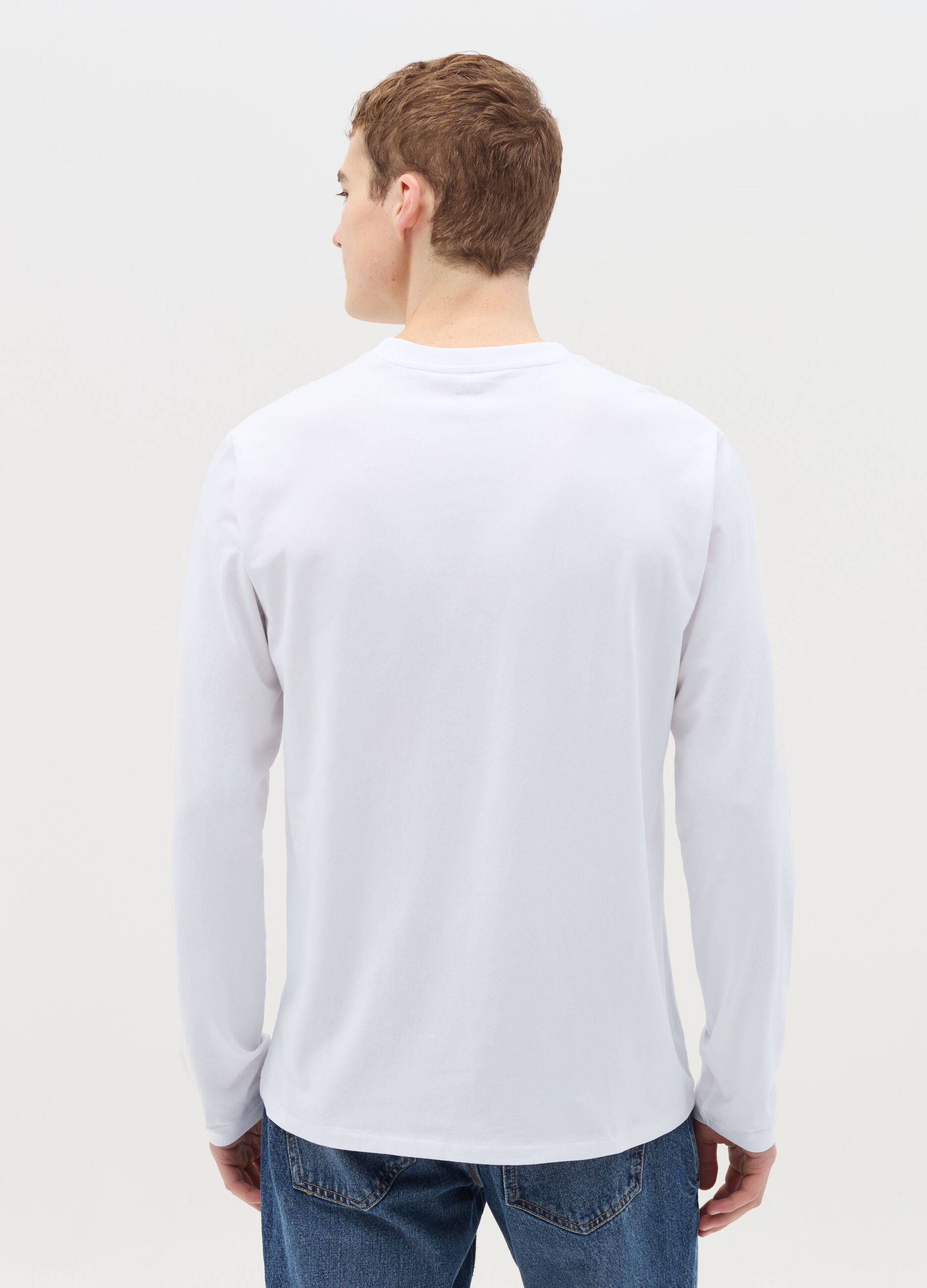 Long-sleeved T-shirt in stretch cotton
