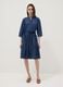 Blue stretch-cotton shirt dress with belt, regular fit_0