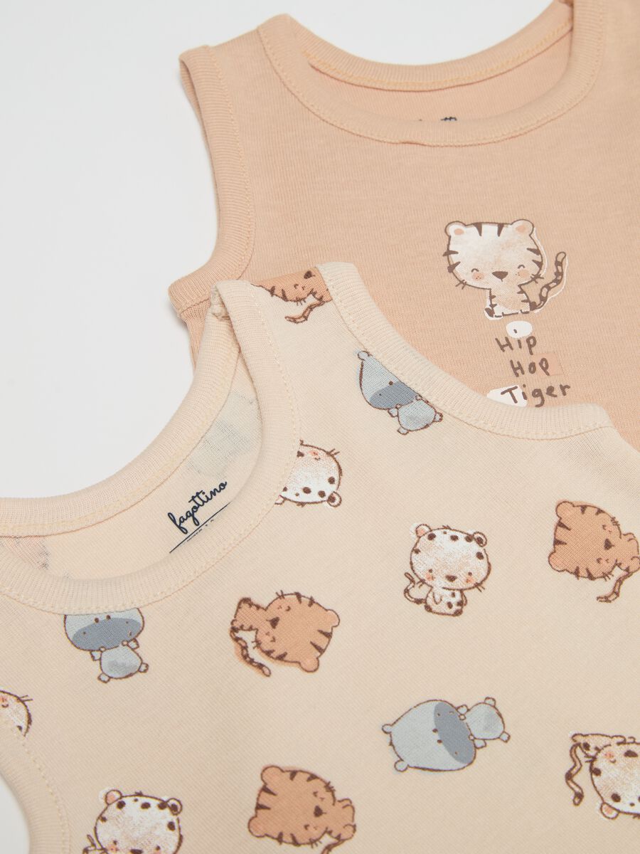 Three-pack sleeveless bodysuits in organic cotton with print_3