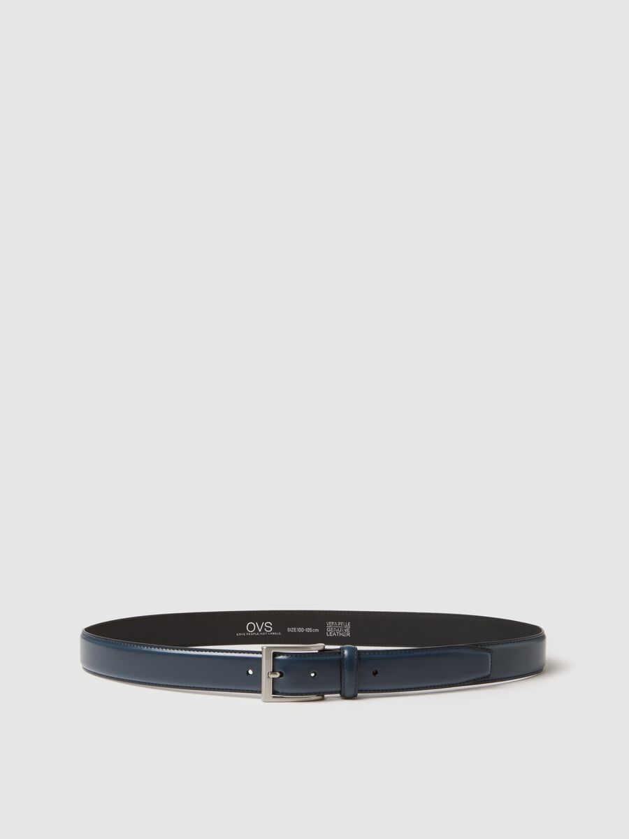 Blue genuine leather belt_0