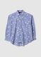 Sky blue pure cotton floral regular fit shirt_4