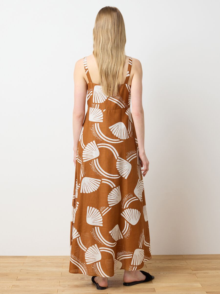 Women's Long Dress in Pure Cotton Multicolour Over_3