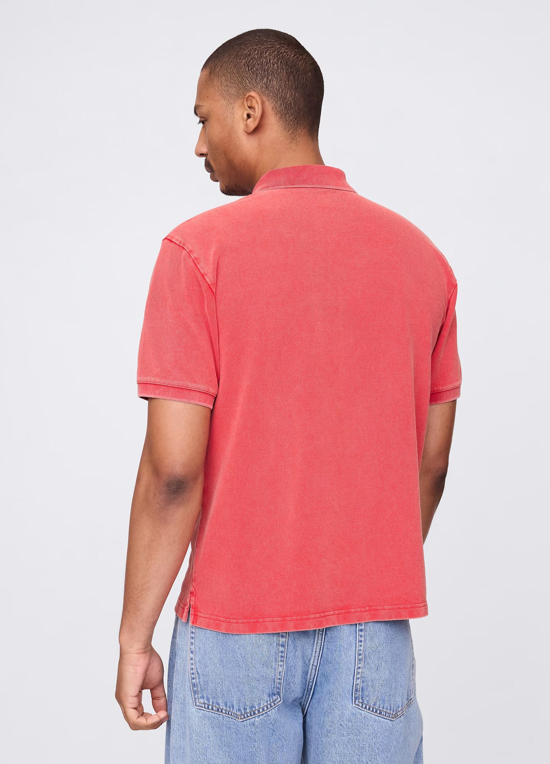 Polo shirt with short sleeves in cotton