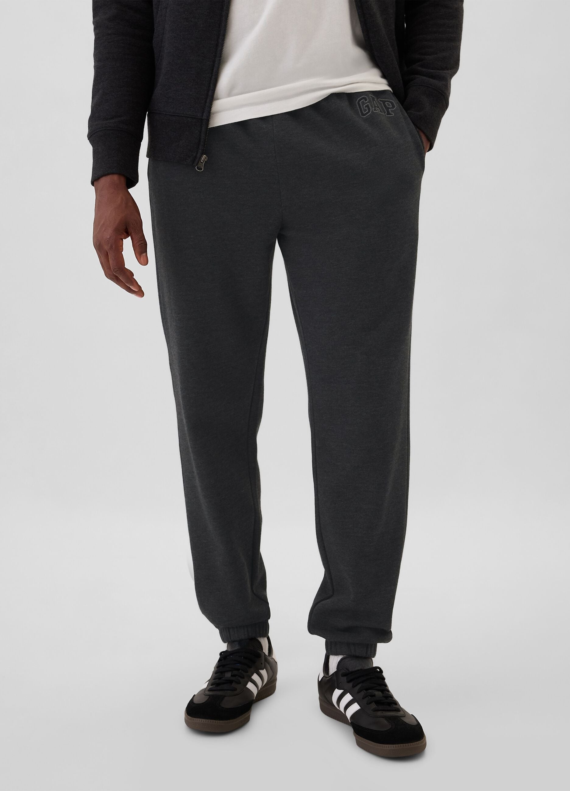Pantaloni jogger grigi in misto cotone