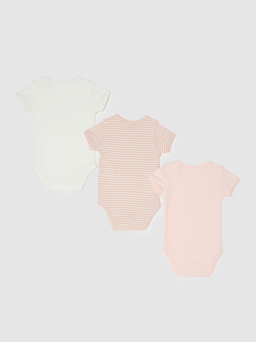 Tripack body in puro cotone multicolor con chiusura a bottoni per neonati_1