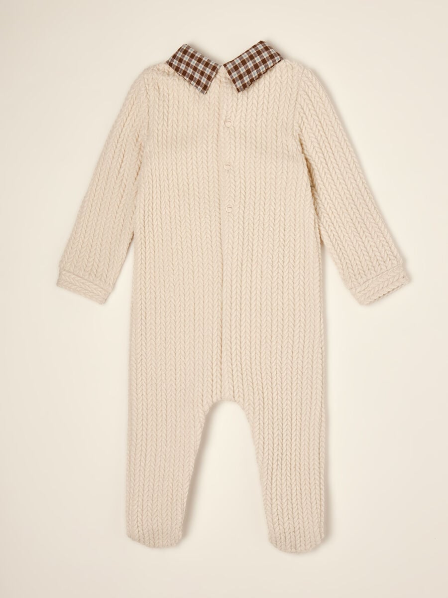 IANA stretchy viscose-blend knitted baby romper_1