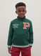 Child's green cotton-blend sweatshirt with zip_0