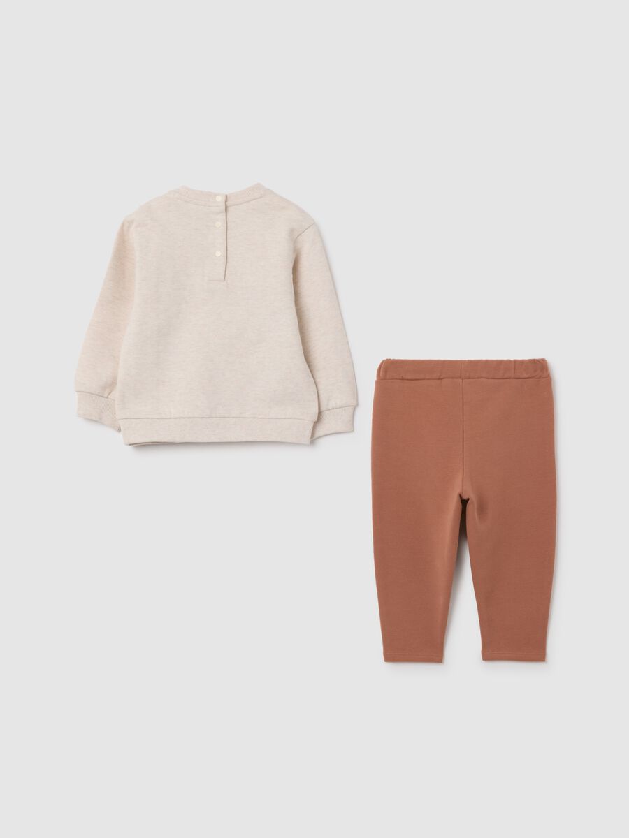 Baby girl outfit in pure beige cotton_1