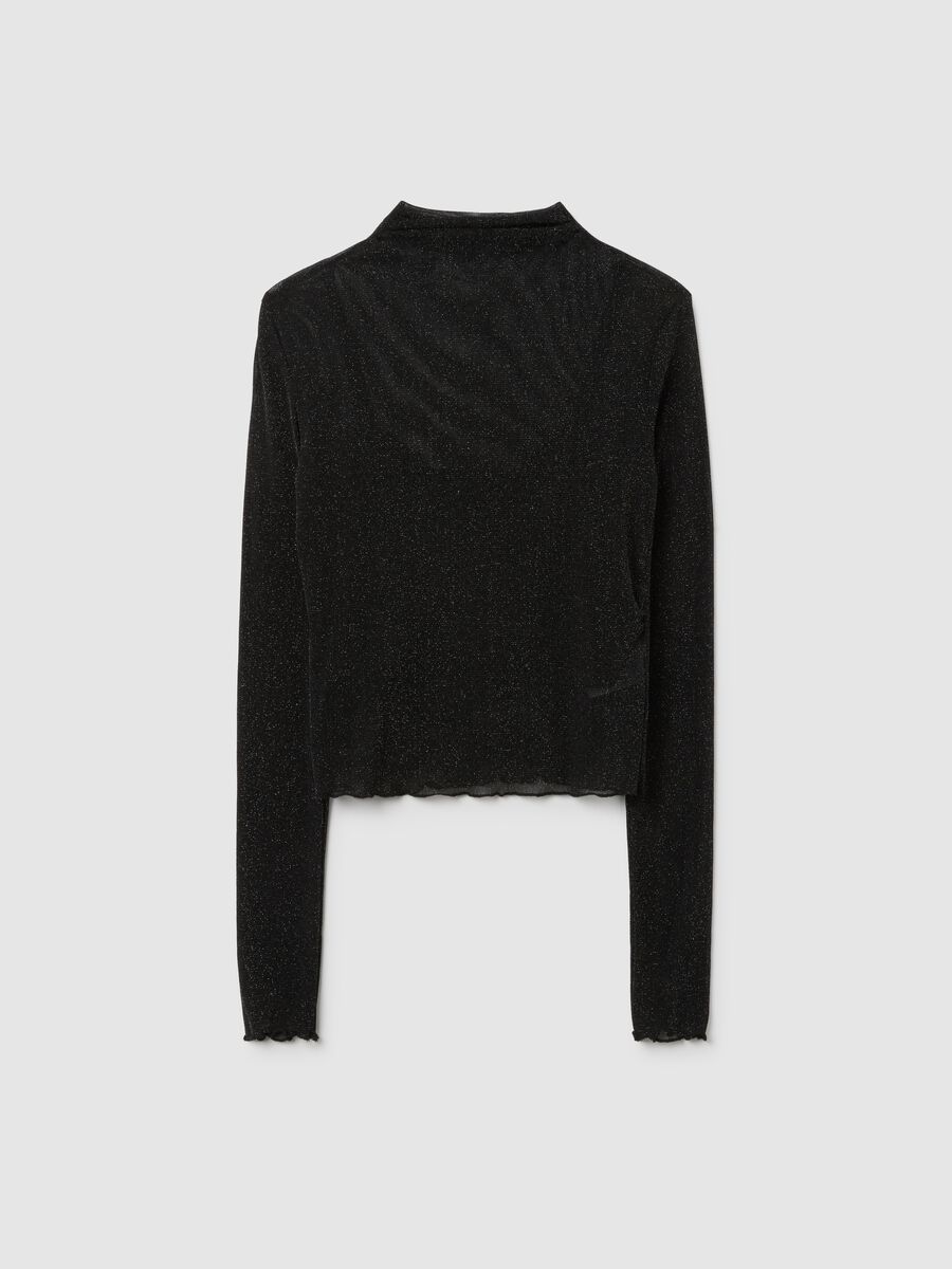 Maglia nera regular fit con maniche lunghe_4