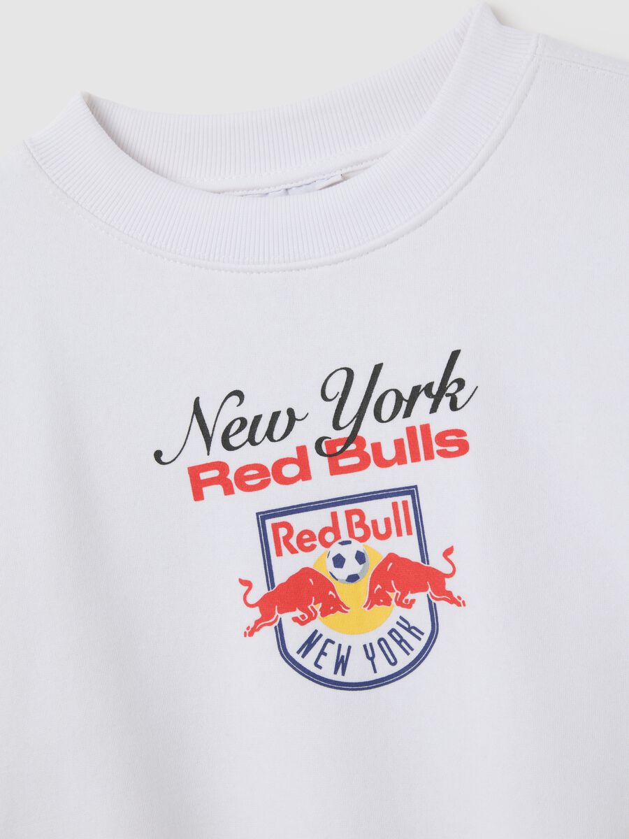 White cotton blend hoodie with Red Bulls New York logo_5