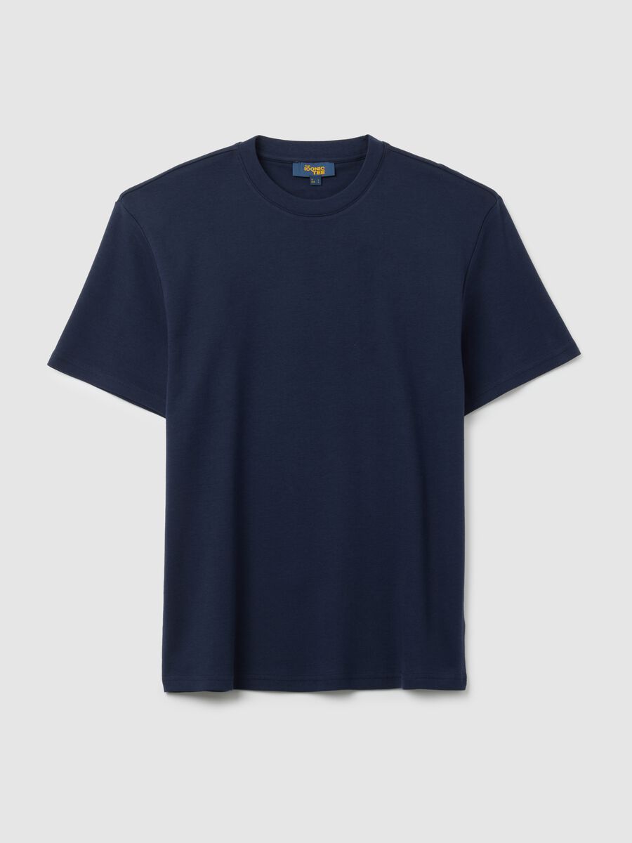Blue pure cotton T-shirt relaxed fit_0