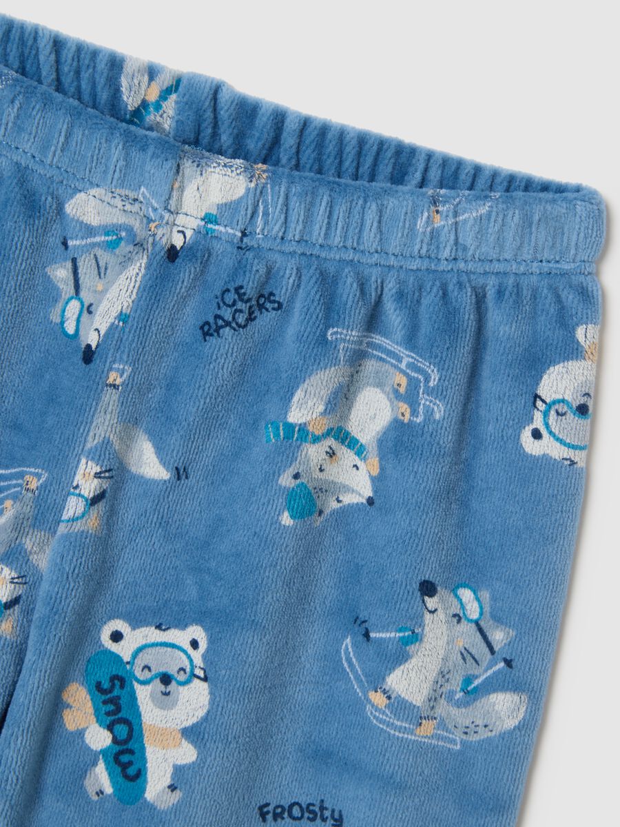 Baby Blue Velour Sleepsuit Regular Fit_2