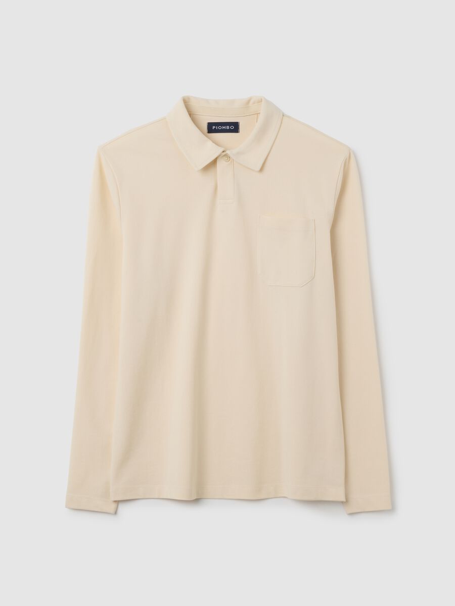 Beige pure cotton polo regular fit_0