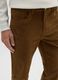 Brown stretch cotton and corduroy slim fit trousers_3
