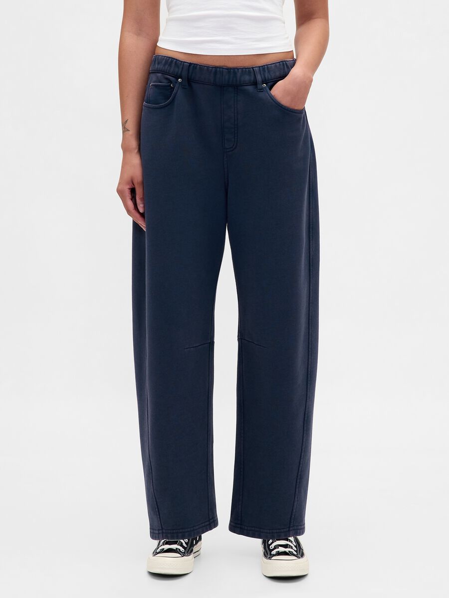 Blue Cotton Blend Trousers_1
