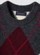 Gilet grigio in misto lana jacquard con girocollo regular fit_1