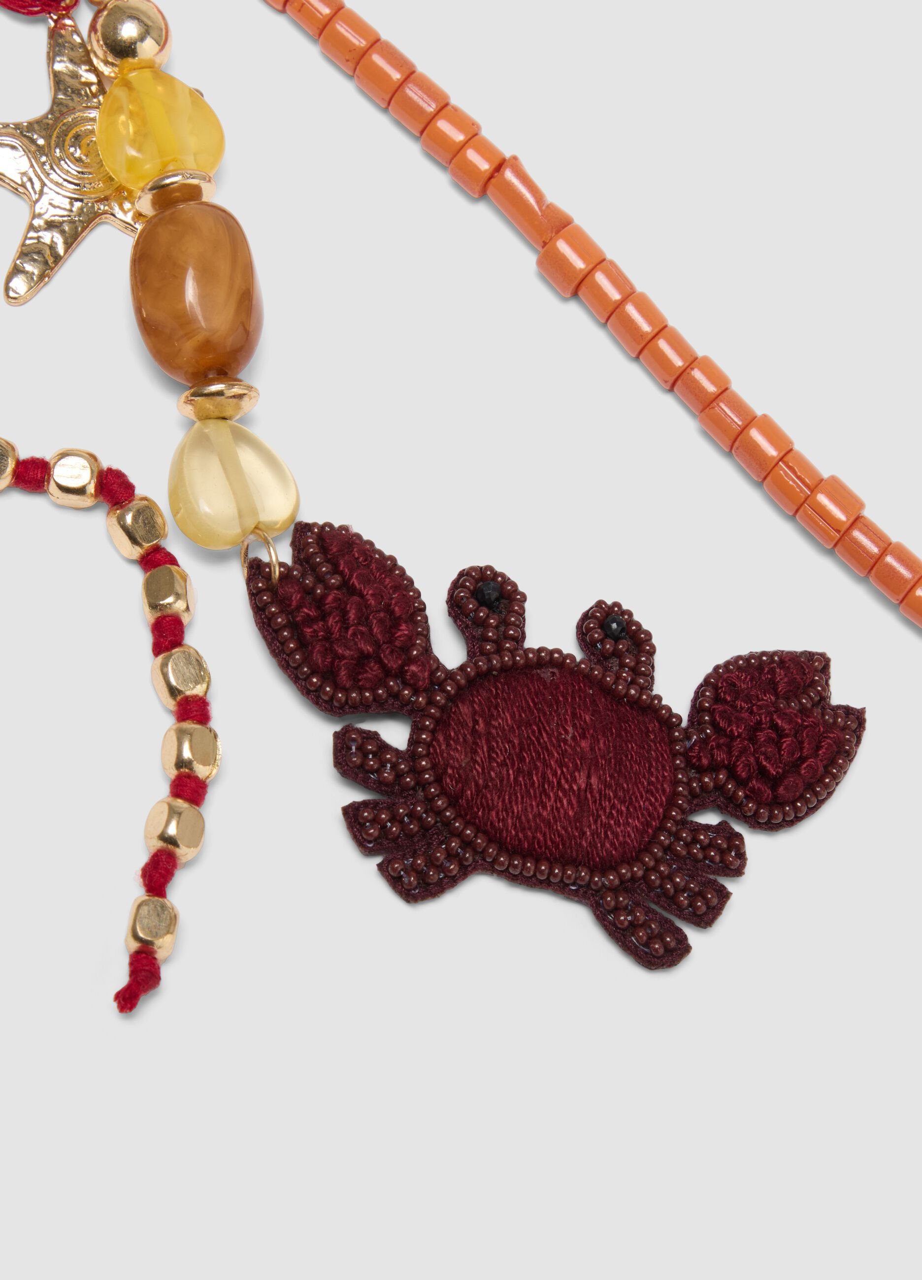 Multicolour keyring with decorative charms