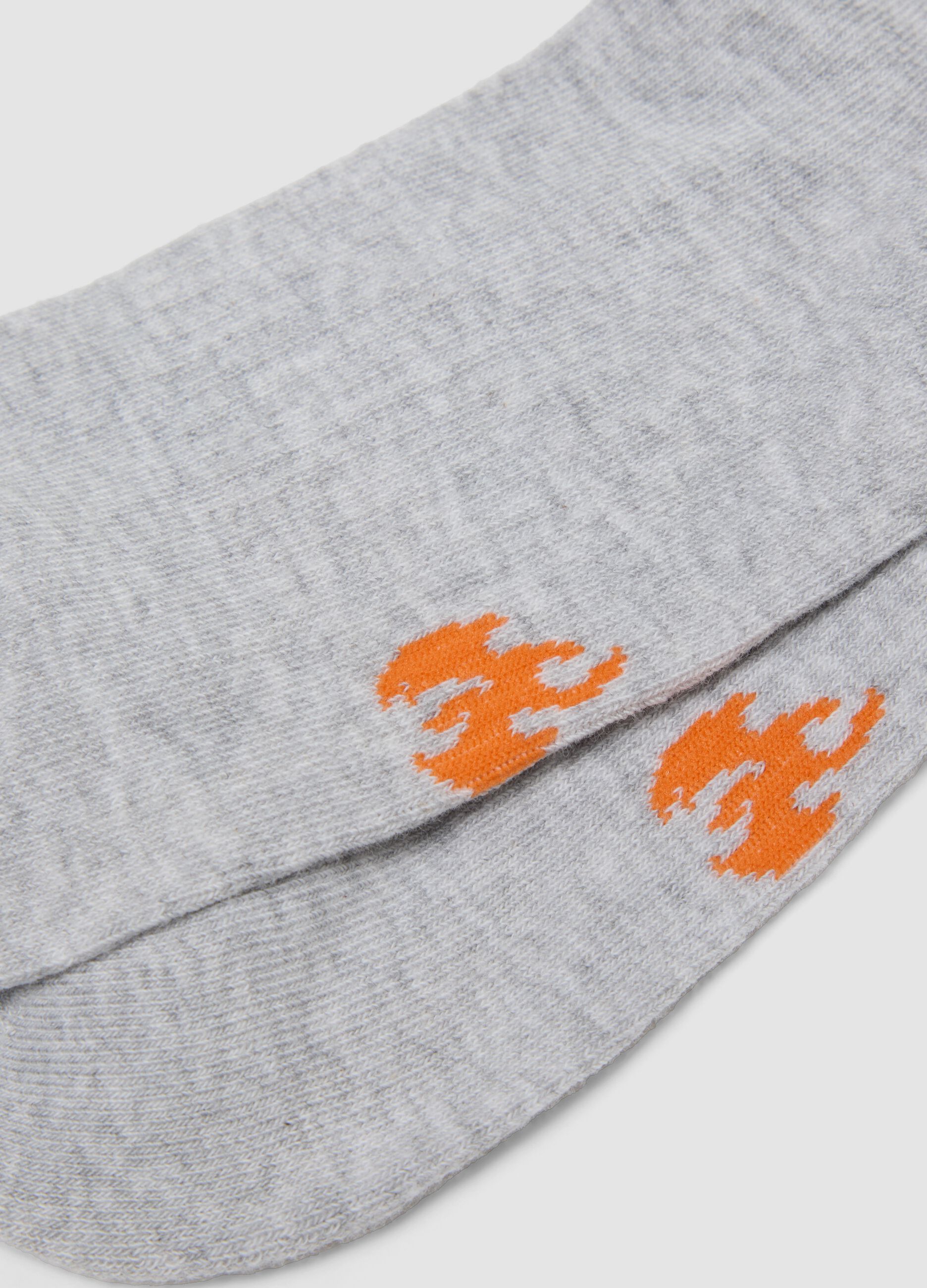 Three-pack of multicoloured sports socks in stretch cotton