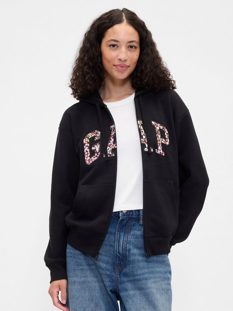 Felpa con cappuccio e zip integrale_0