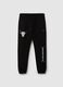 Black cotton-blend trousers with Chicago Bulls logo_4