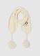 White girl's scarf with pom poms_0