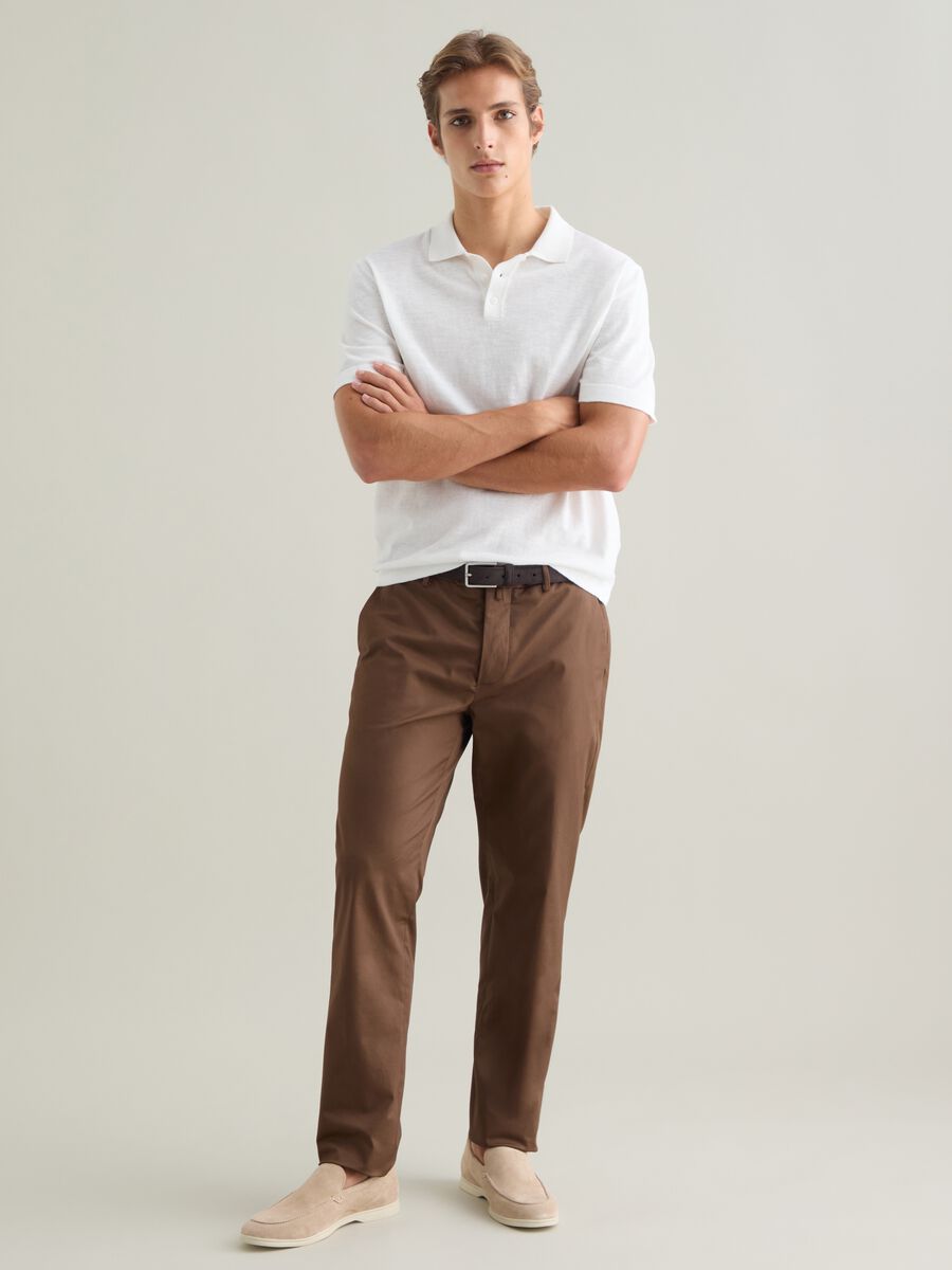 White Short Sleeve Cotton Polo_2