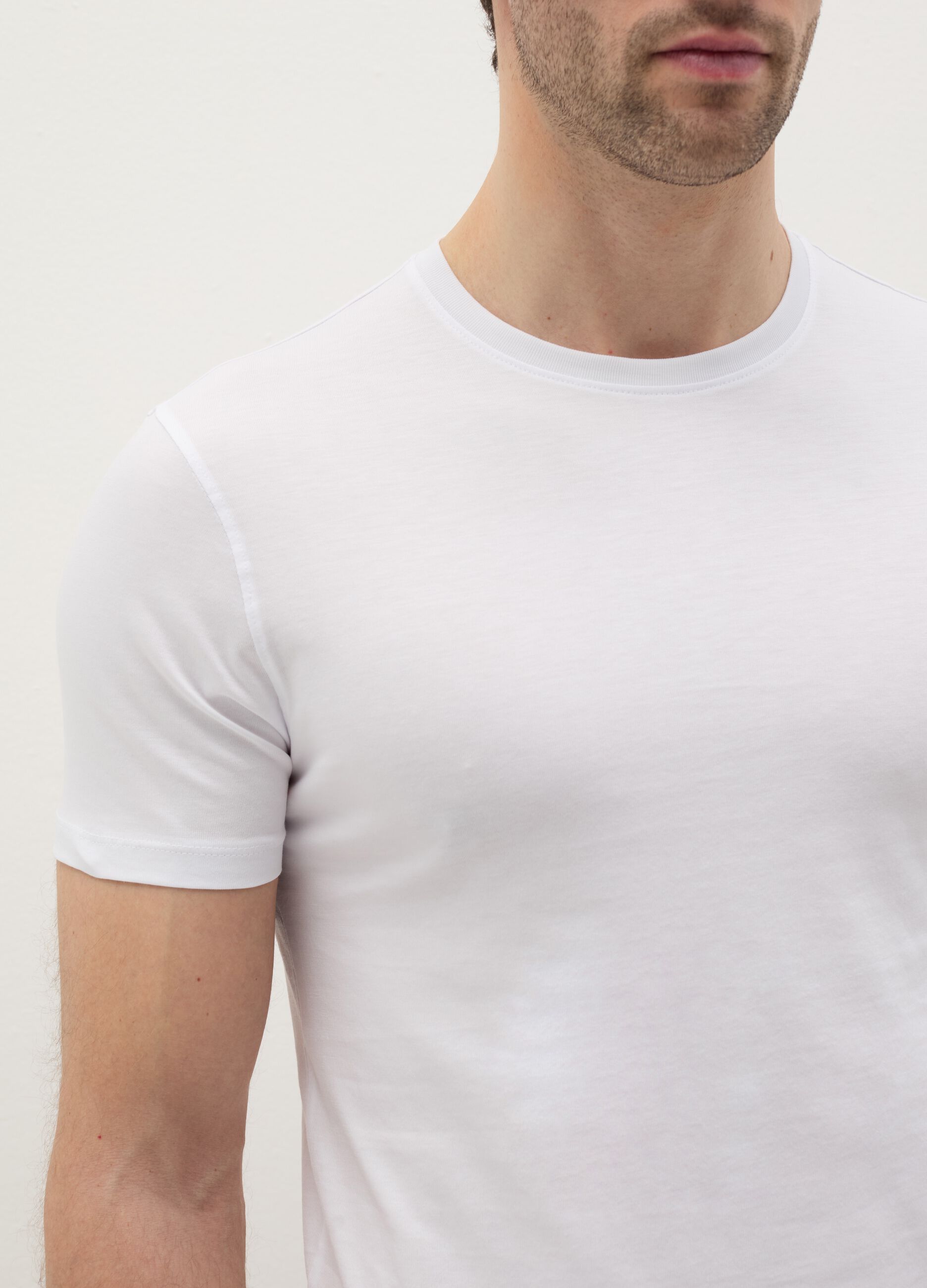 Two-pack undershirts with round neck