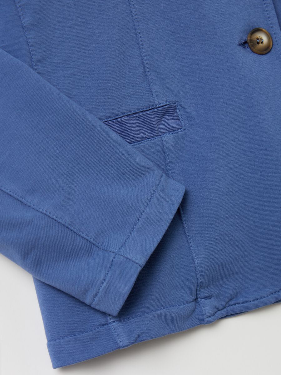 Single-breasted blazer in stretch cotton_5