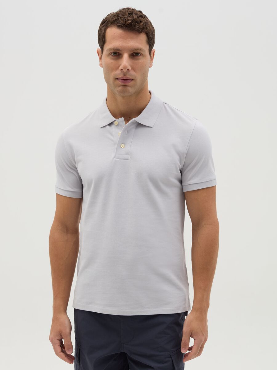 Slim-fit polo shirt in organic cotton_0