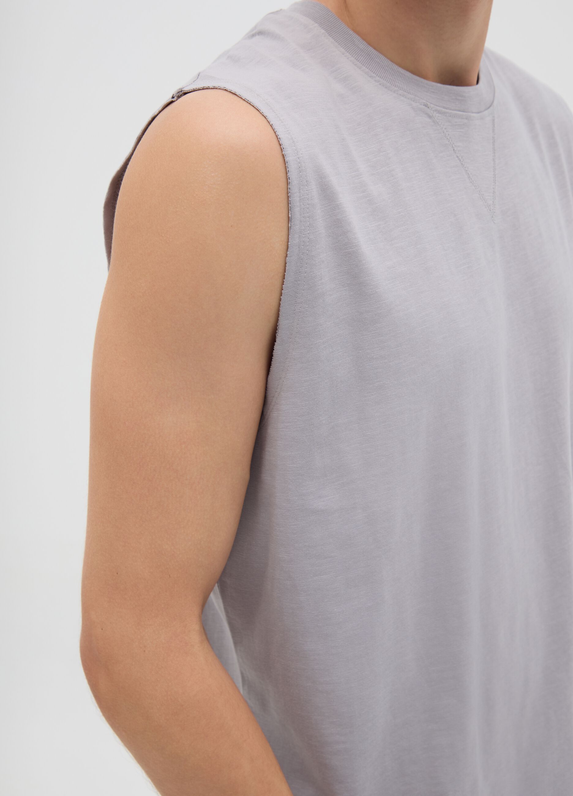 Canotta da uomo in puro cotone grigia regular fit