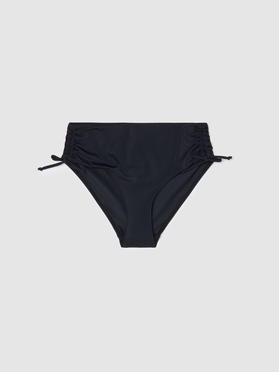 Black bikini French knickers with gathering_0