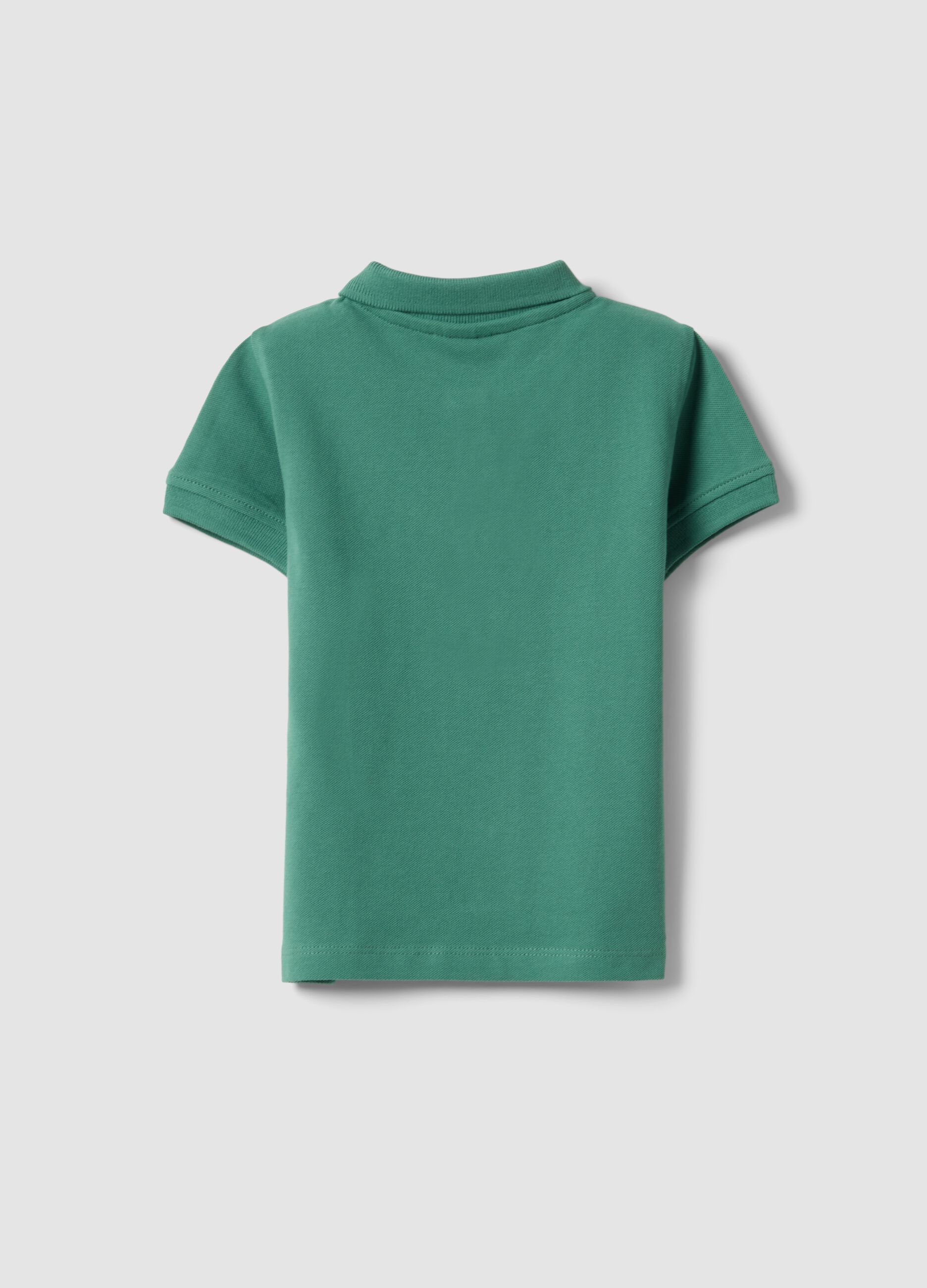 Boys&rsquo; green organic cotton polo shirt, regular fit