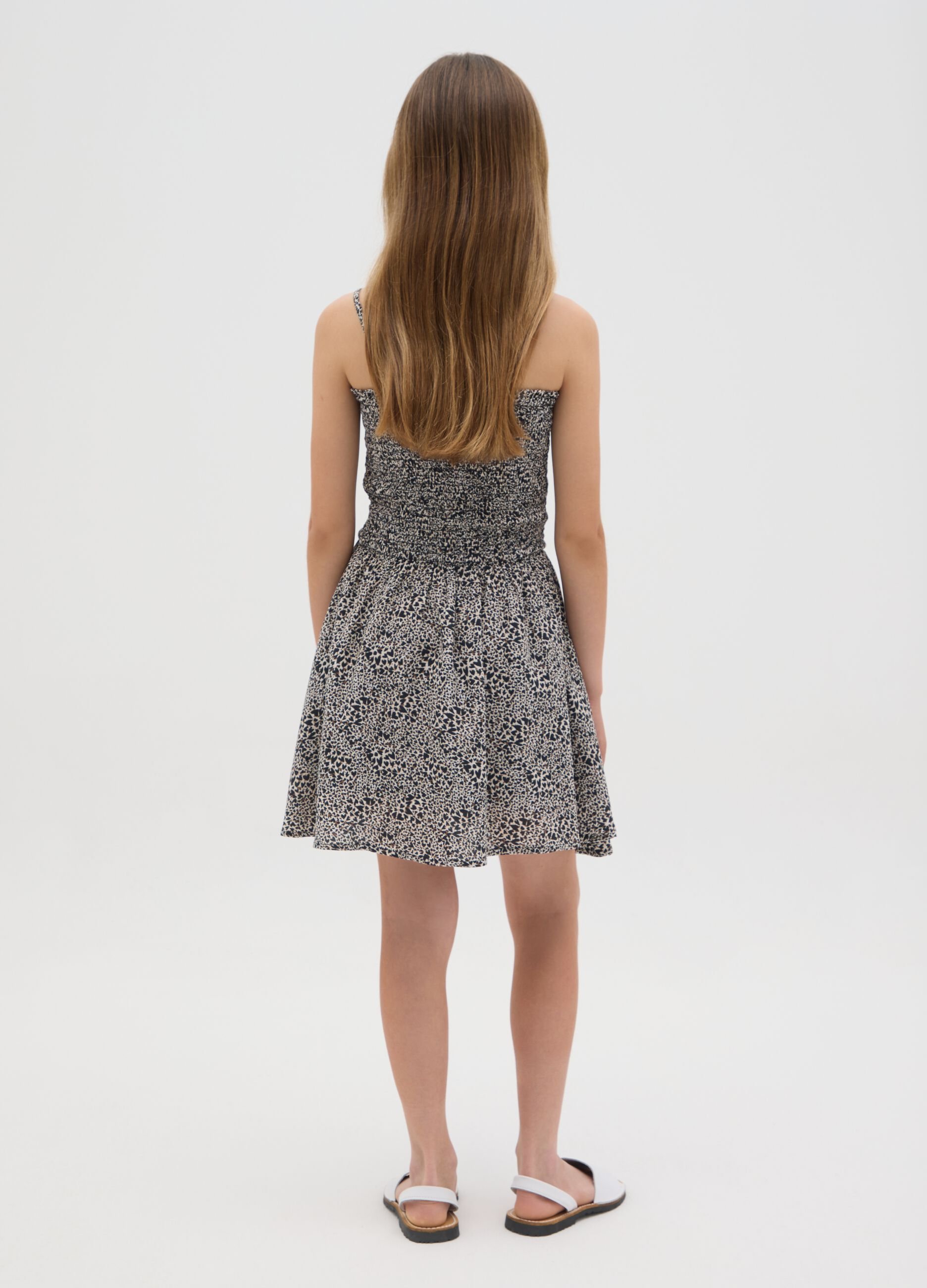 Abito da ragazza in puro viscosa multicolor fitted