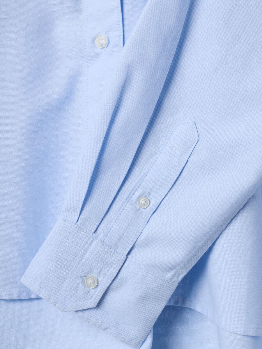 Camicia azzurra in puro cotone con colletto classico regular fit_1