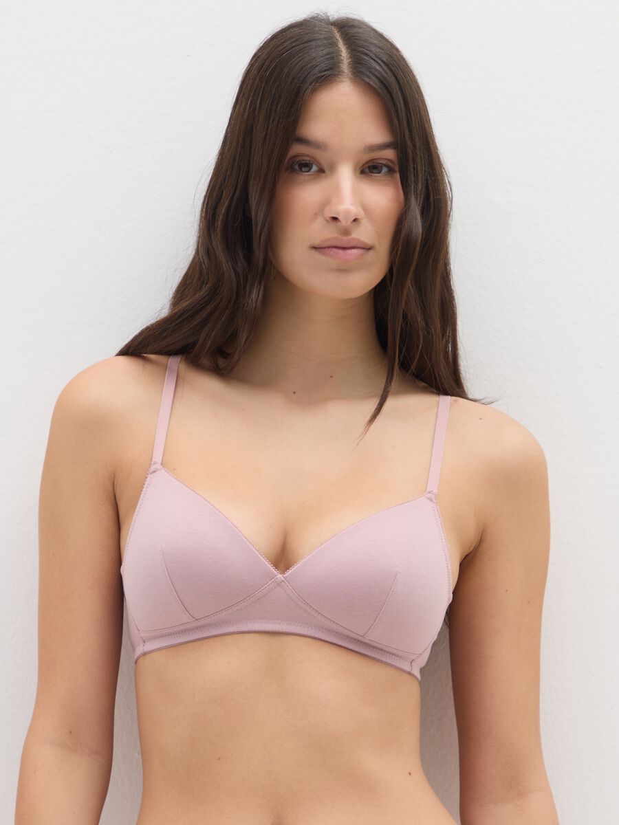 Reggiseno rosa in cotone elasticizzato_0