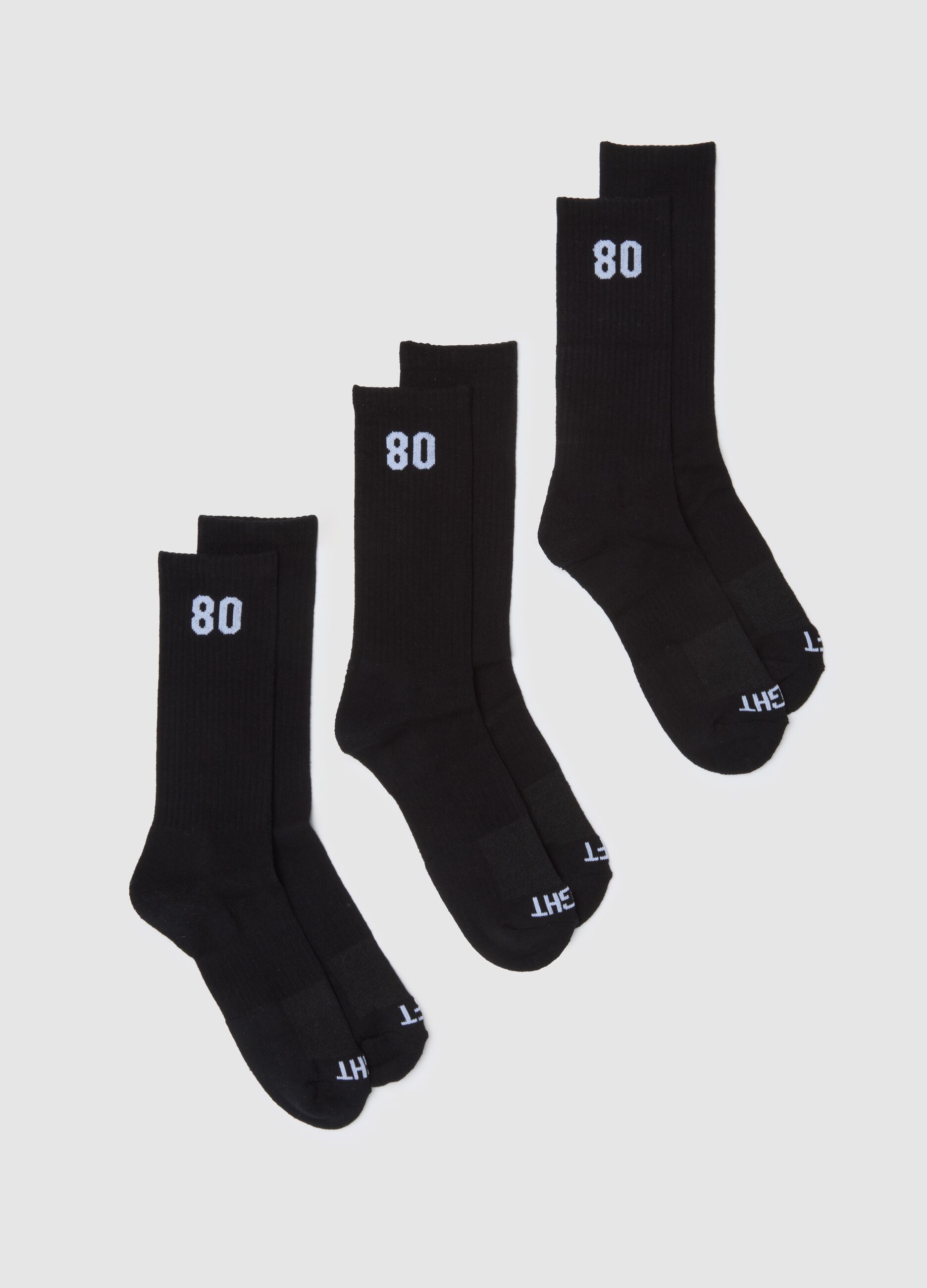 Black Cotton Blend Sports Socks Tripack