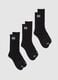 Black Cotton Blend Sports Socks Tripack_0