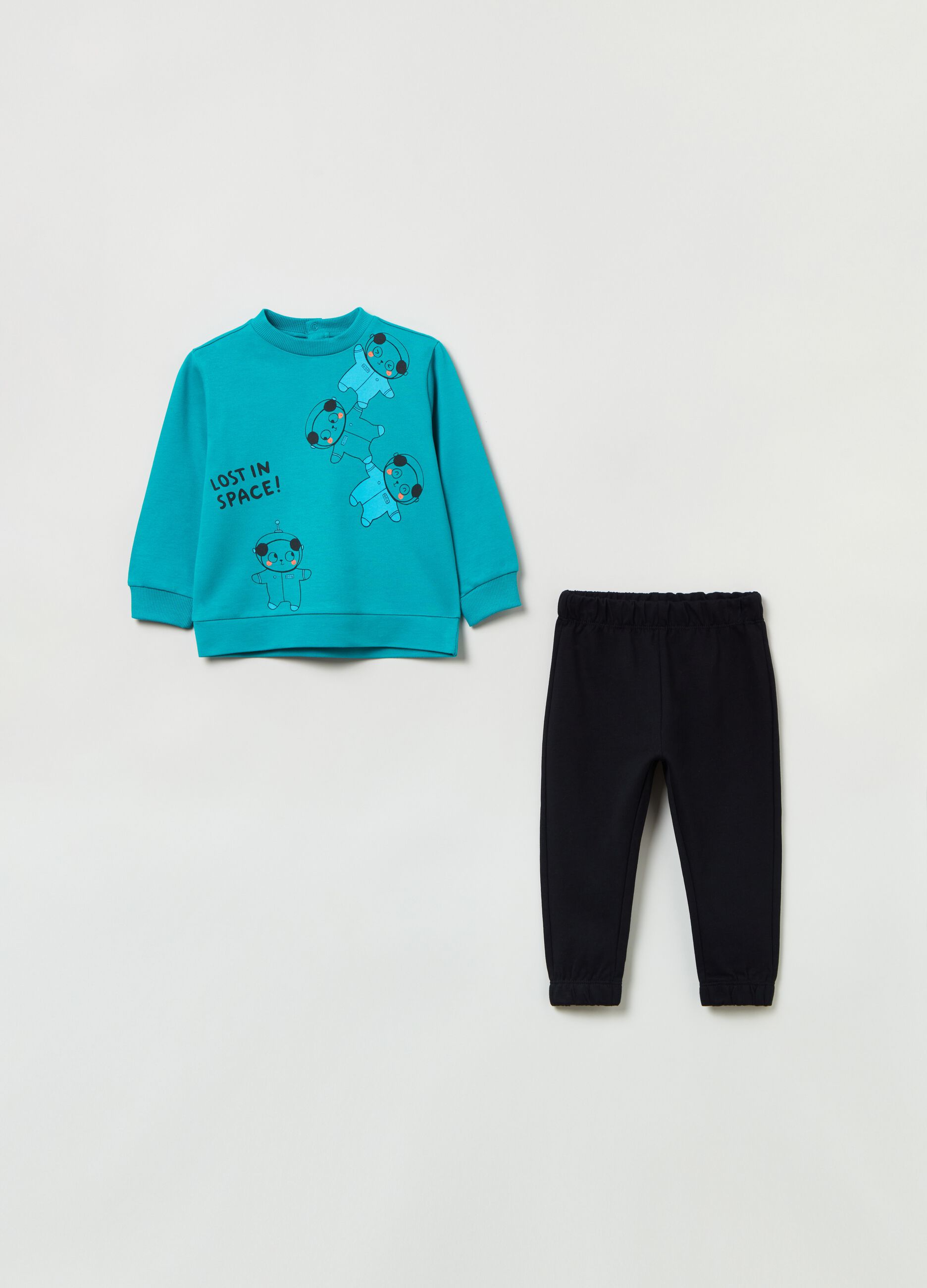 Jogging set in cotone con stampa_0