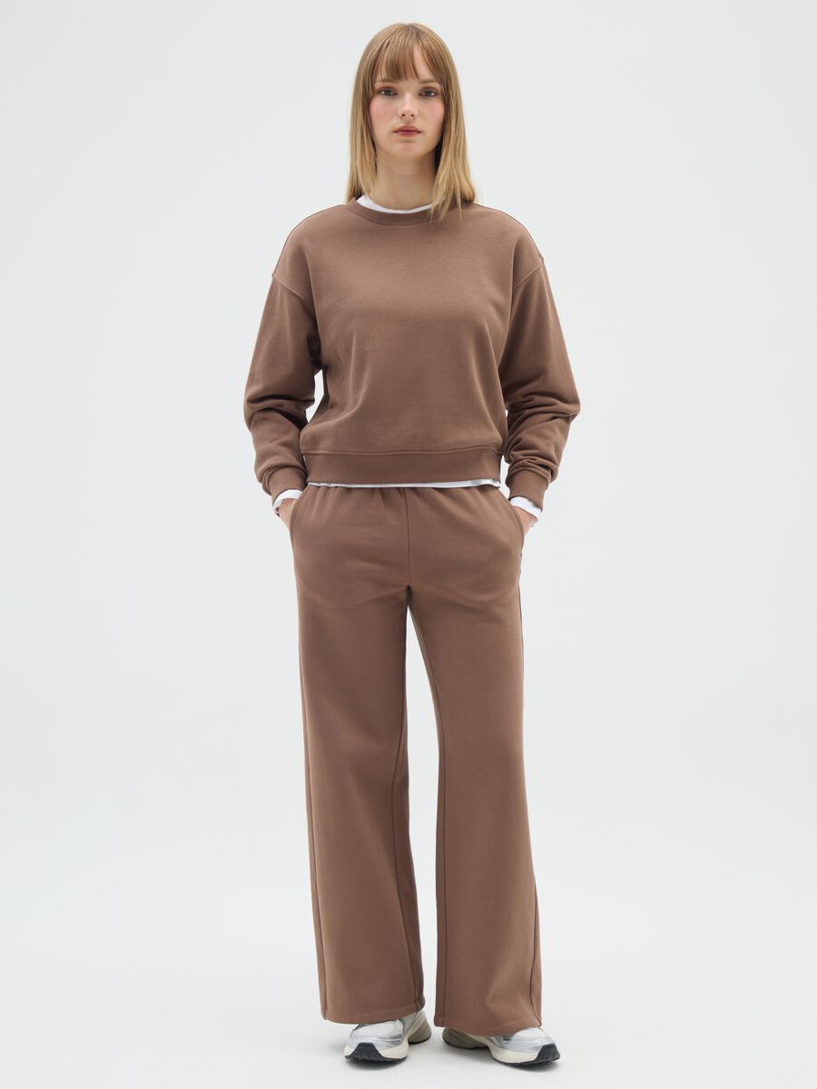 Brown cotton blend sweatshirt regular fit_1