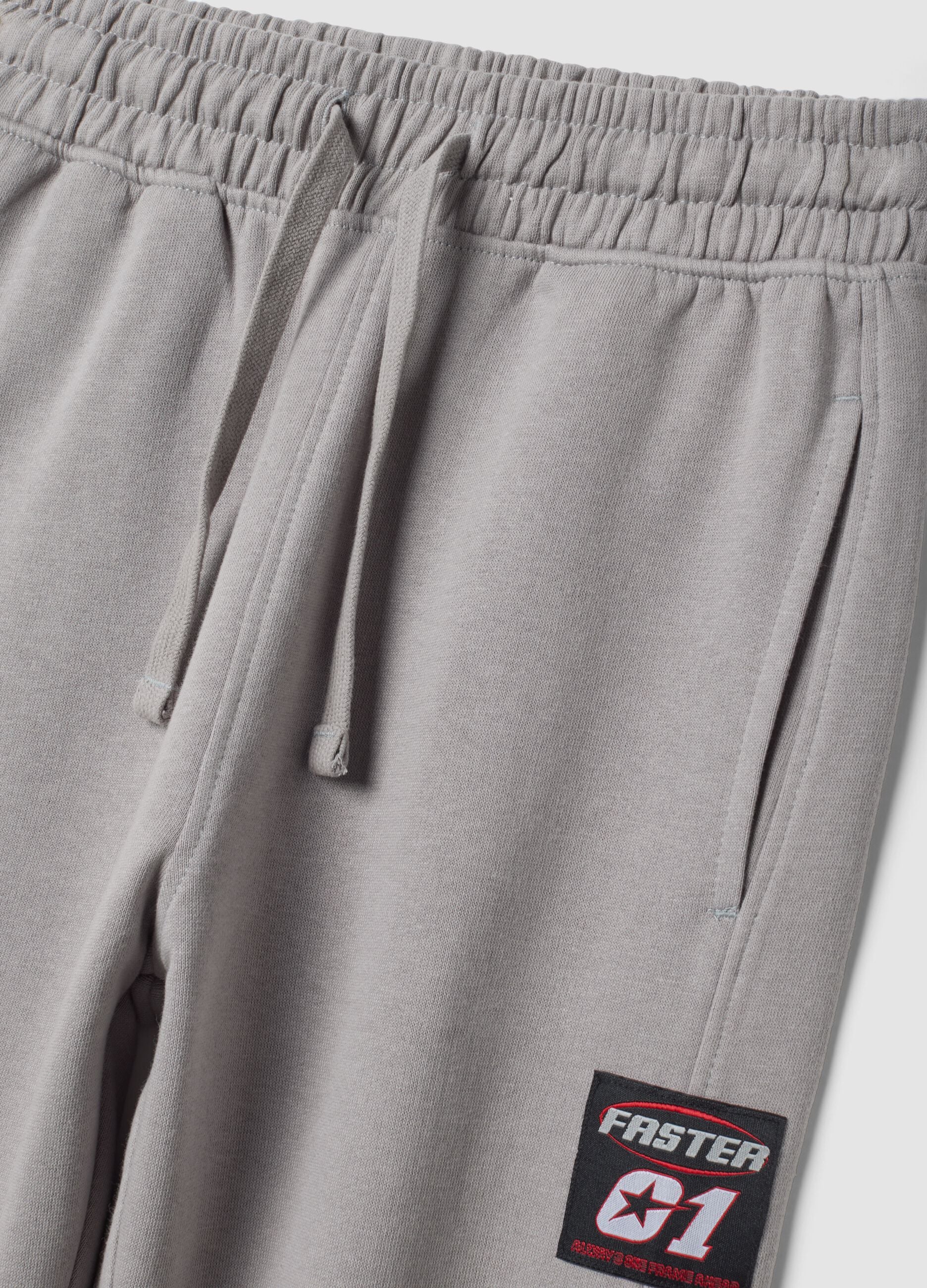 Pantaloni jogger grigi in puro cotone relaxed fit