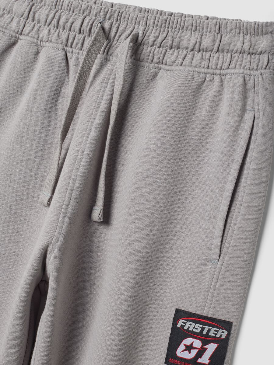 Pantaloni jogger grigi in puro cotone relaxed fit_2