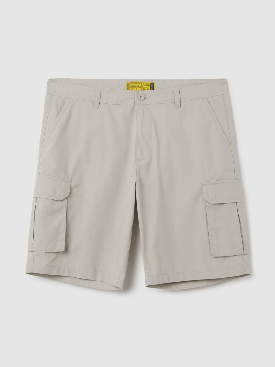 Men's beige pure cotton shorts regular fit_0