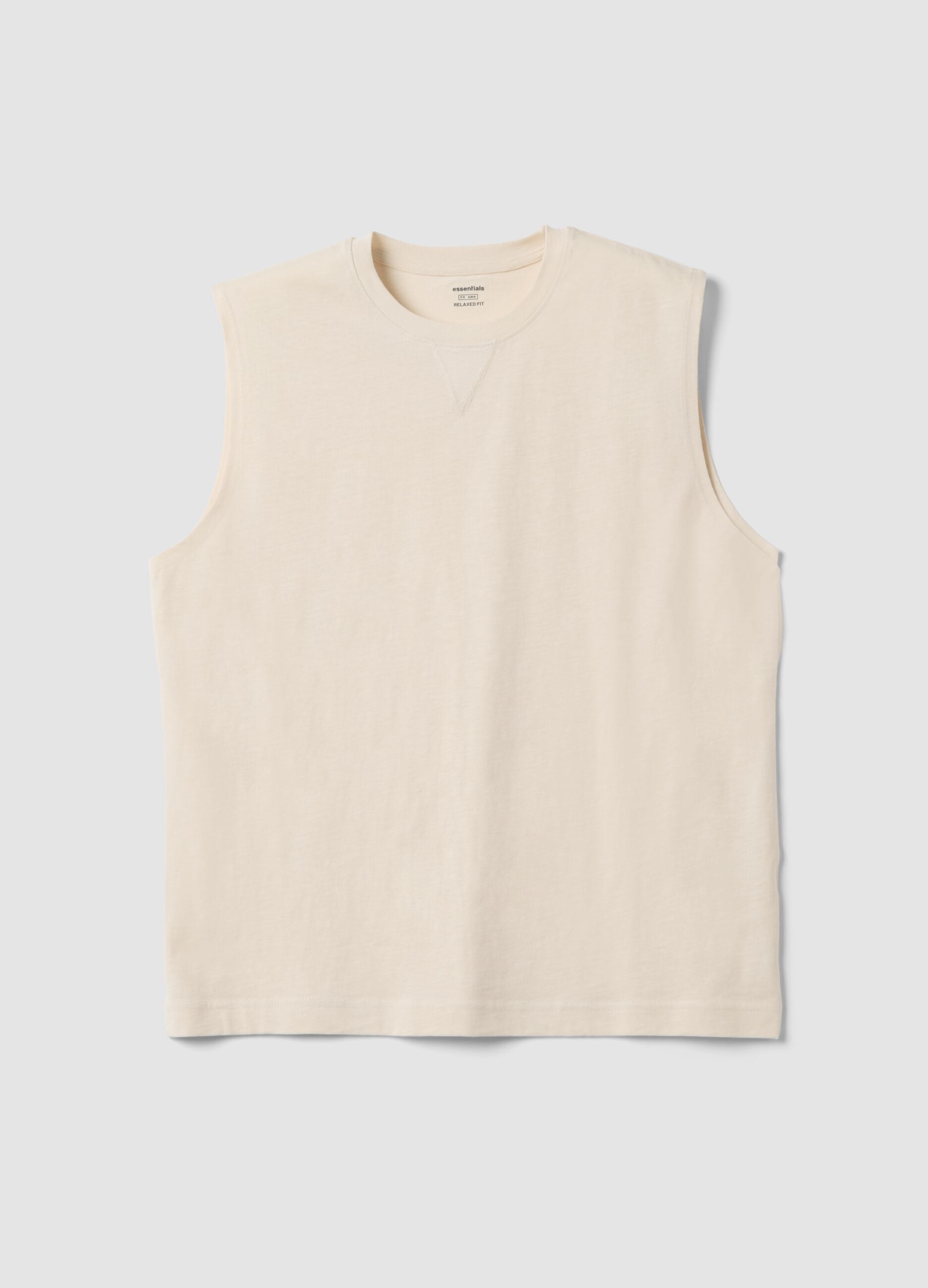 Beige pure cotton vest